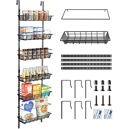 Organizador De Despensa Puerta 6 Cestas Ajustables, 3 B...