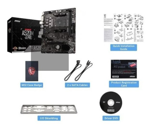 Placa Msi A520m-a Pro, Ddr4, Ryzen 3ra Gen 4000 Series