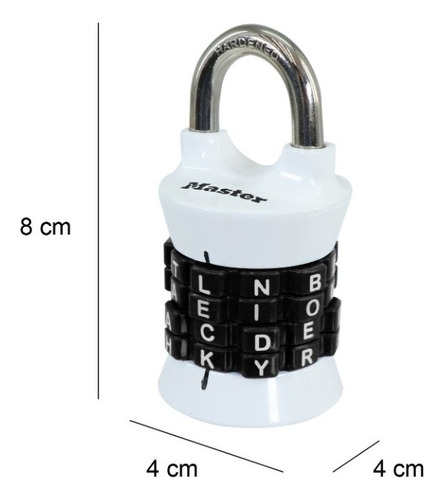 Candado Combinación Master Lock 1535dwd Con Letras 46400600 Blanco