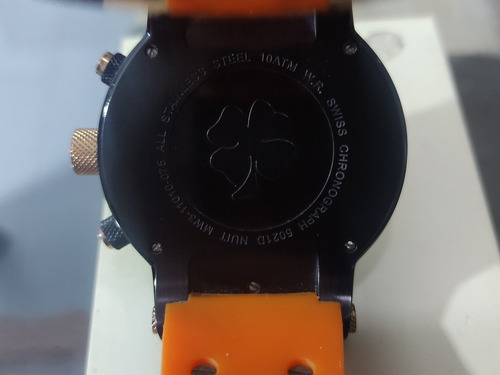 Imagen 5 de 6 de Reloj Mulco Nuit Naranja Y Dorado