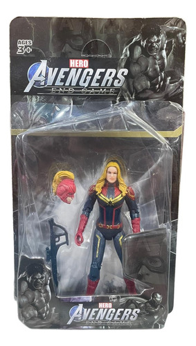 Muñeco Avengers Capitana 16cm Colección + Cabeza