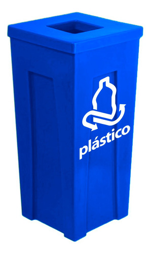 Bote De Basura 120 Litros Color Azul Reciclar Plastico 
