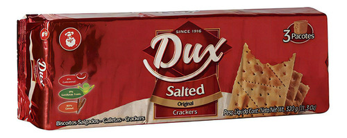 Biscoito Crackers  Dux Salted 300g (8 Pacotes)