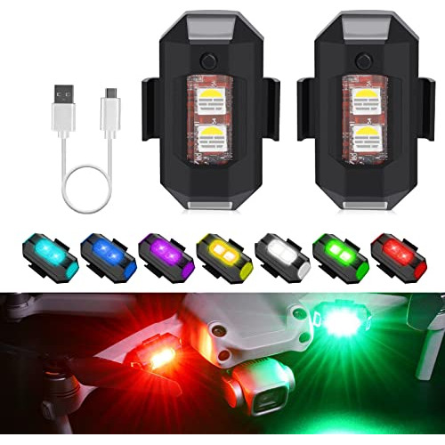 2 Luces De Estrobo Led Aeronaves 7 Colores Y 31 Modos D...