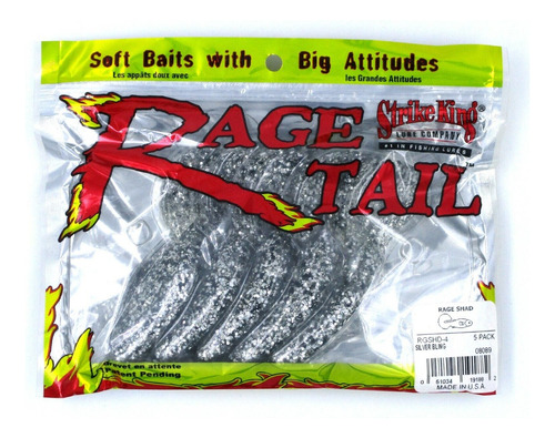 Señuelo Para Pesca Strike King Rage Tail Rage Shad 4 Pulgada
