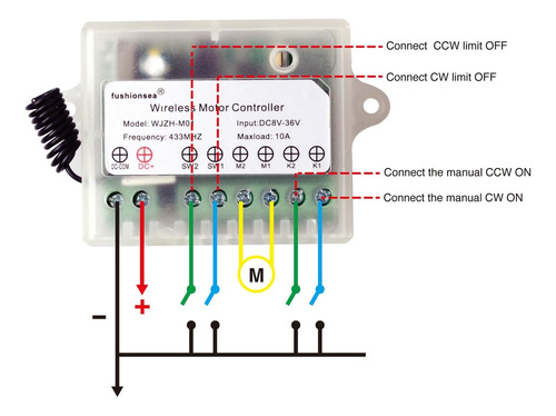 Interruptor De Control Remoto Del Motor Dc 8v 12v 24v 36v Pa