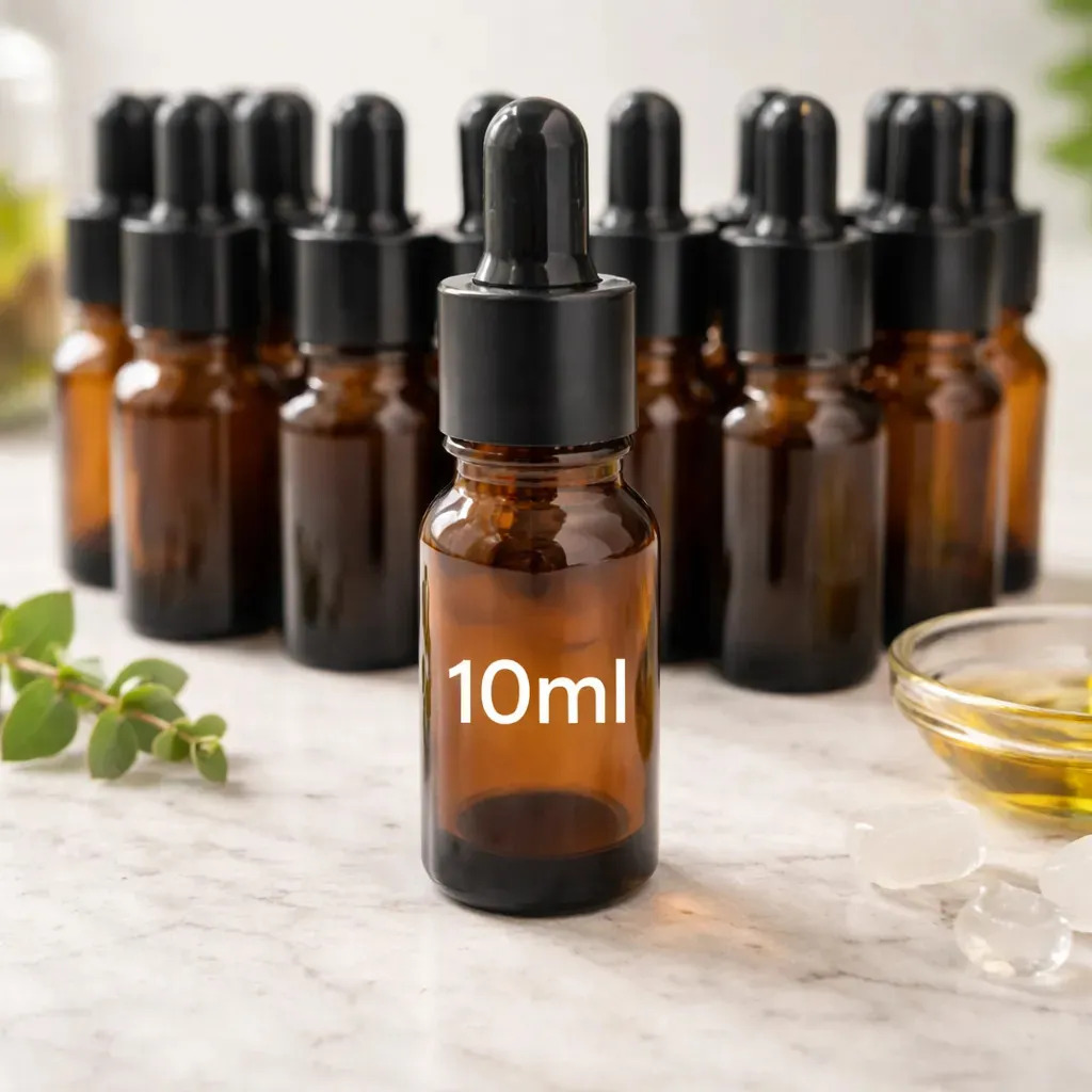 24 Goteros 10ml Envase Vidrio Ámbar, Tapa Negra Lisa/negro