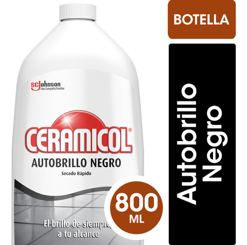 Ceramicol Autobrillo Negro Botella X 800 Ml X 3 Unidades