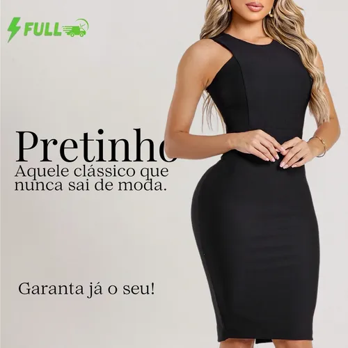 Vestido Mídi Secretaria Nadador Cavado Malha Montaria