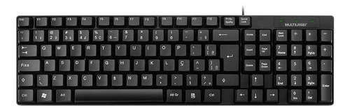 Teclado Multilaser Slim Preto Laser Usb - Tc193