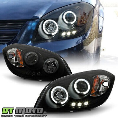 Blk Smoked 2005-2010 Cobalt Pontiac G5 Led Halo Projecto Dtm