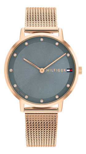 Reloj Tommy Hilfiger Mujer Pippa 1782669 Color de la malla Oro Rosa Color del bisel Rosa Color del fondo Azul