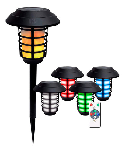 Farol Solar Led Rgb 4 Modus Exterior Recarga Larga Duracion