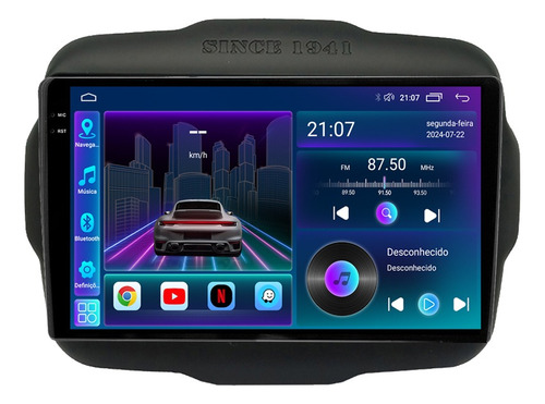 Multimidia Renegade 16/25 9p Octacore Carplay 6/128gb Adak