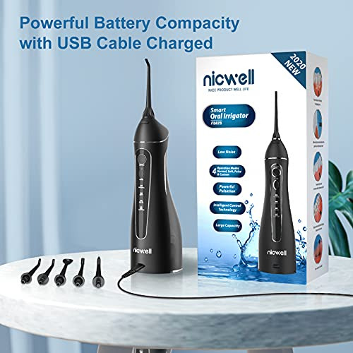 Flosser De Agua Inalambrico Para Dientes Nicwell, 4 Modos