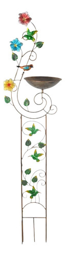 Baño De Pájaros Con Enrejado De Jardín, Soporte Colibrí