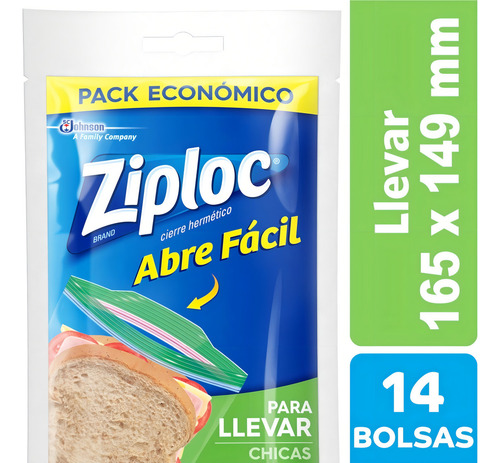 Ziploc Bolsa Para Llevar Chica 14 Unidades
