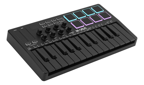 Controlador De Teclado Midi Usb M-wave De 25 Teclas Con 8...
