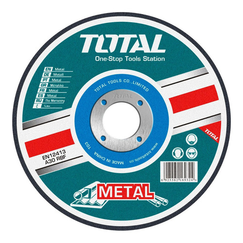 Set 10 Discos De Corte Metal Total Para Amoladora, 5'' 125mm, 1.2mm Espesor - Tac2211255