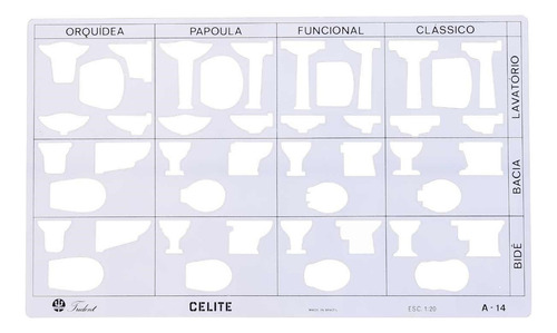 Gabarito Trident - Arquitetura A-14 - Sanitários Celite