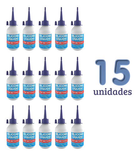 Cola Líquido Permabond Adesivos de 50g - Kit de 15 unidades - Transparente