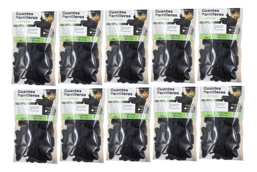 Guantes De Nitrilo Negros Parrillero, Kit Asador 30 Piezas Color - Tamaño Negro - 30 Pares