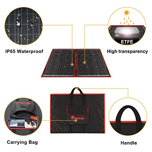 Kit De Panel Solar Plegable Portátil De 110 W Y 18 V (...