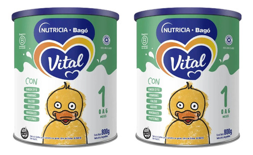 Combo X2 Nutricia Bagó Vital 1 Lata De Leche 800g