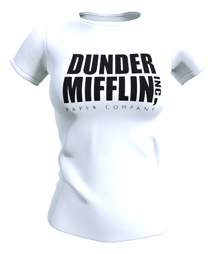 Polera Mujer The Office, Dunder Mifflin 100% Algodón Blanca