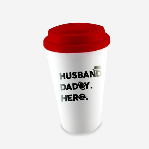 Imagen 3 de 9 de Vaso Térmico De Cerámica Regalo Día Del Padre 12oz Tapa Goma