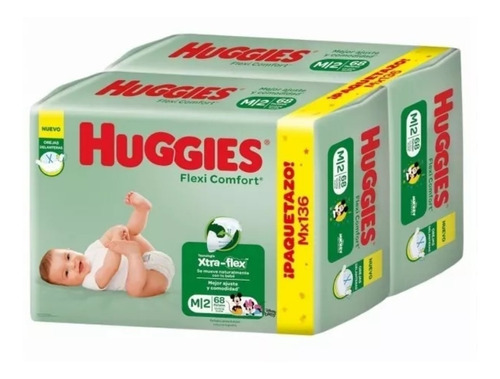 Huggies Flexi Comfort Pack Ahorro M   136