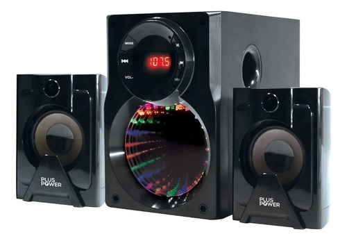 Minicomponente Plus Power Pp-mcomp25 Negro Con Bluetooth Luz