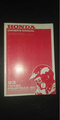 Manual De Usuario Y Mantenimiento Orig De Cuatriciclo Trx90f