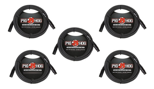 5 Cables Microfono Phm30bkw Black-white 9.14m Pig Hog