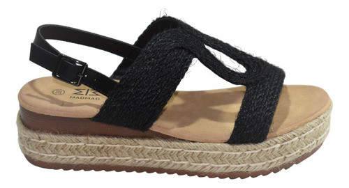 Sandalias De Mujer Textil Con Base Yute Importadas P 