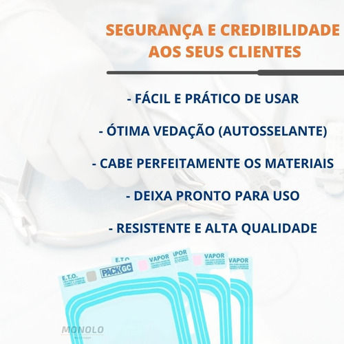 Imagem 2 de 10 de 100 Envelopes P/ Esterilização Alicate Autoclave 9cm X 23cm