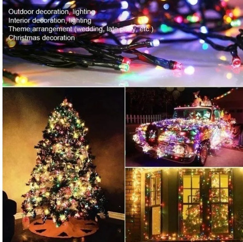 Guirnaldas Led 600 Luces Navidad 36 Metros Colores