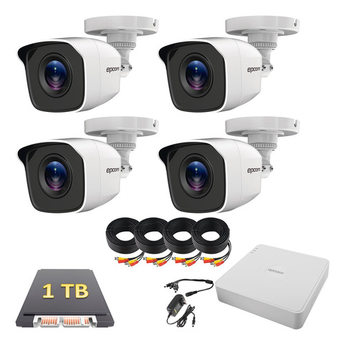 Kit Epcom Video Vigilancia 4 Cámaras Full Hd 2mp
