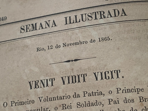 Revista Semana Illustrada - Nov.de 1865 - Machado De Assis (Usado)