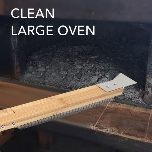 Cepillo Largo For Horno De Pizza Con Cerdas Metálicas