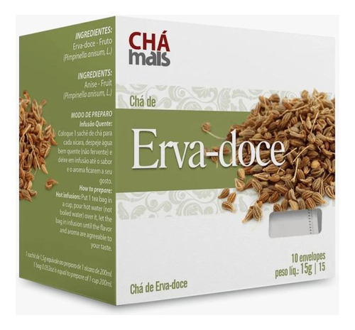 Kit Com 3 Chá Erva Doce 10 Sachês 15g Chá Mais