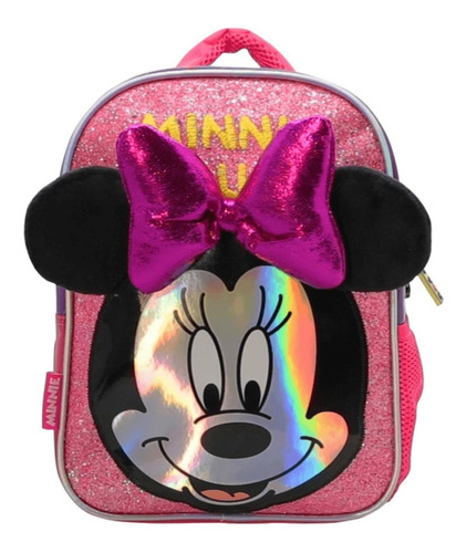 Mochila Espalda 12 Relieve Orejas Moño Minnie Mouse Disney