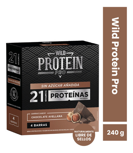 Wild Protein Pro Chocolate Avellana 4 Uds