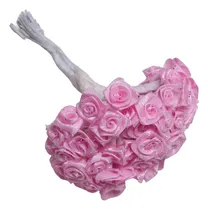 Comprar Flores De Raso Rococó Medianas Con Cabo X 72u Artificiales
