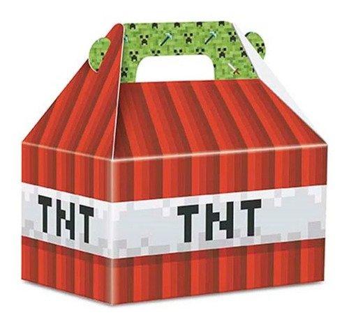 Imagem 1 de 1 de Caixa Surpresa Maleta Festa Minecraft Tnt - 8 Unidades - Jun
