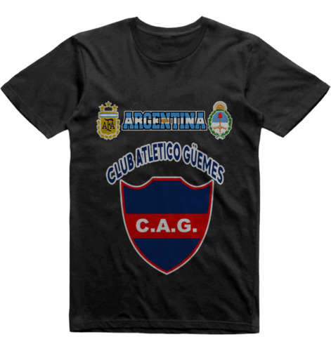 Remera Algodon Negra Güemes Santiago Del Estero