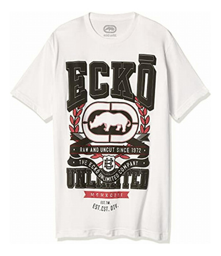 Ecko Unltd. Camiseta De Manga Corta Para Hombre, Blanco,