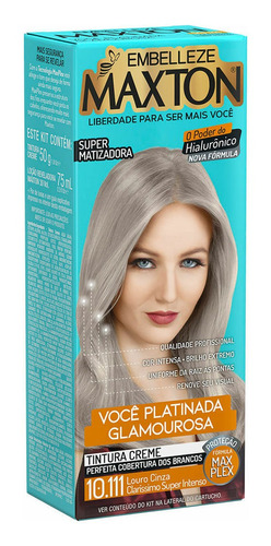 Kit Tintura Maxton  Tintura creme tom 10.111 loiro cinza claríssimo super intenso para cabelo