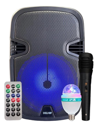 Parlante Portátil Bluetooth 8 Pulgadas + Foco Led De Regalo