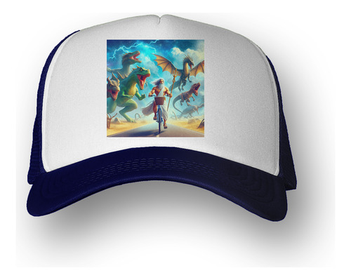 Gorra  Zeus Andando En Bicicleta Dragon Dinos M4